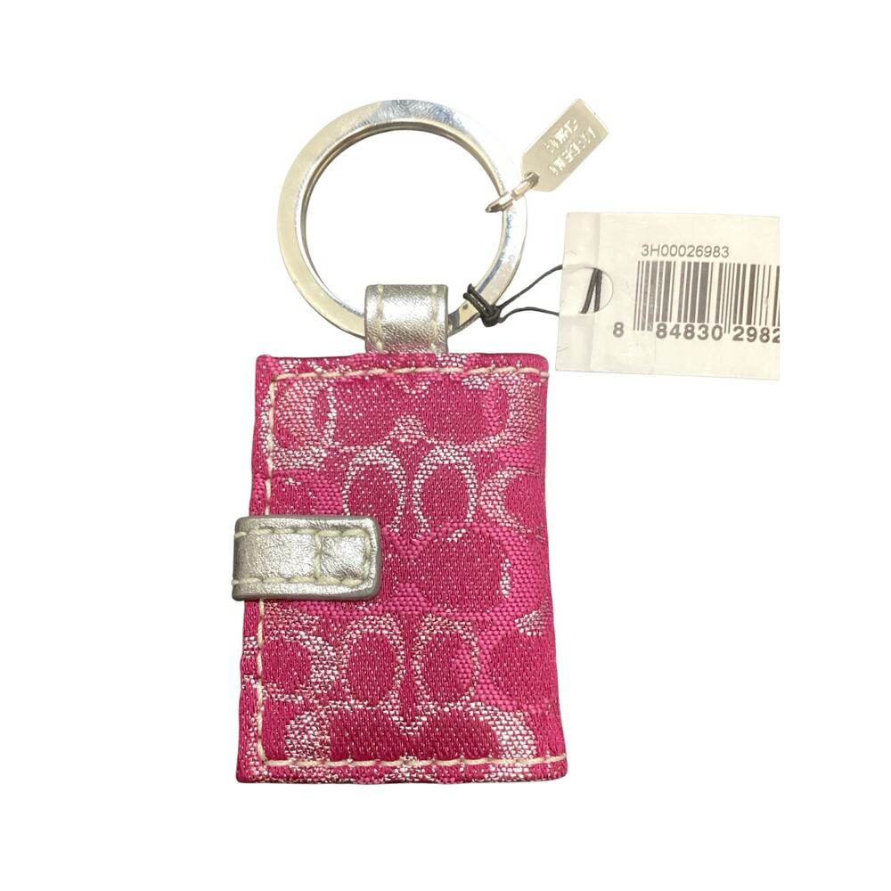 NWT VTG Coach Signature Picture Frame/Key Chain Can Fit 2 Minature Pictures Pink - Picture 2 of 5